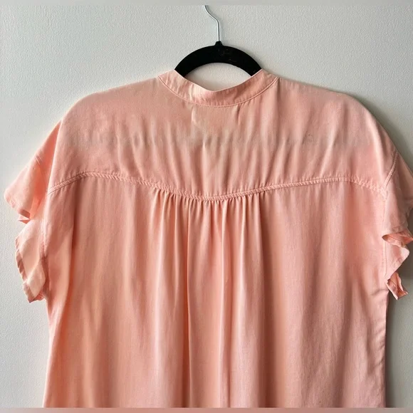 Anthropologie Cloth & Stone Peach Button Down Top - Picture 5 of 5